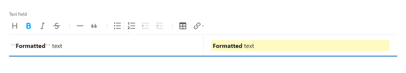 The screenshot displays the toolbar for text formatting.